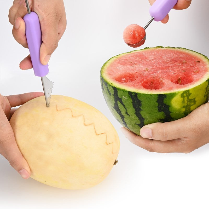 3-in-1 Fruit Digger Fruit Carving Knife Set