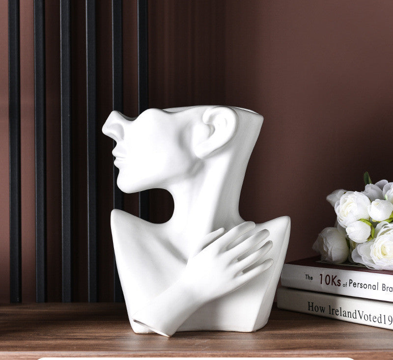 Modern Human Head Flower Vase