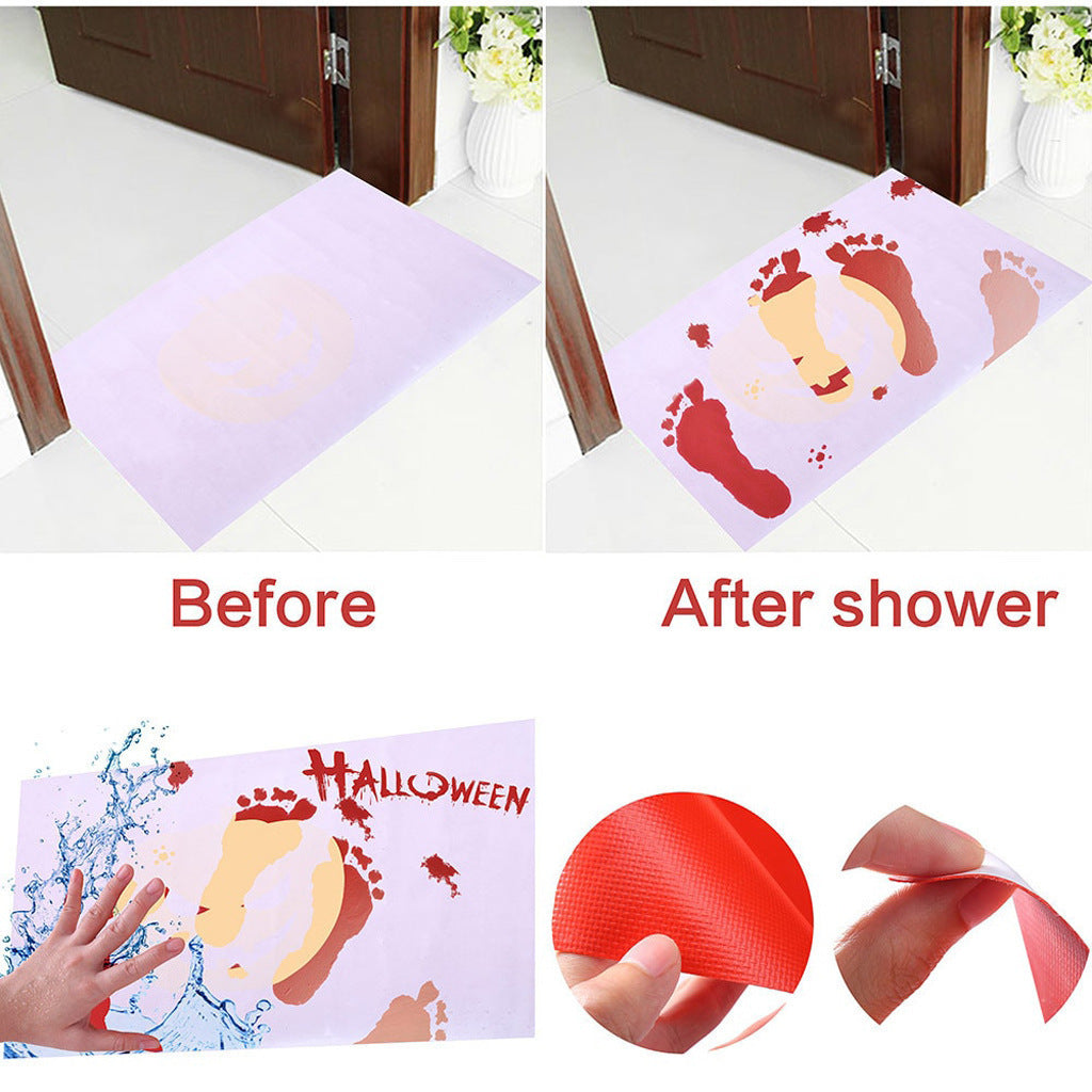 Shop Bloody Footprints Halloween Color-Changing Blood Drop Effect Foot Mat