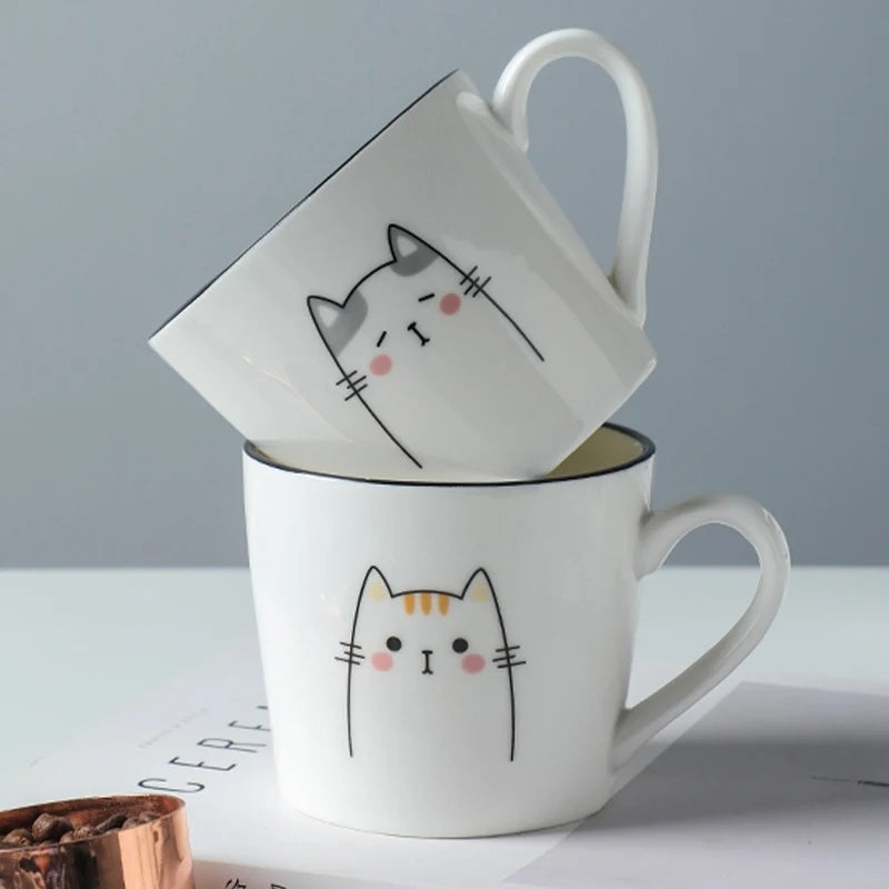 Cartoon Cat Ceramic Coffee Mug