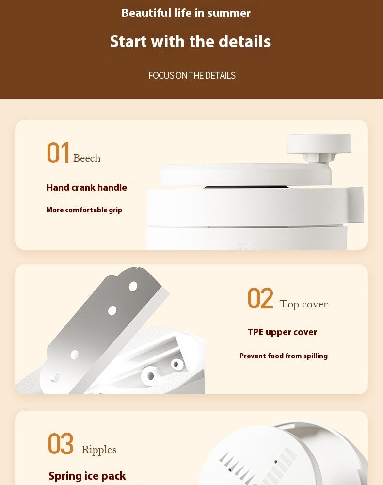 Household Small Hand Cranked Hail Ice Machine