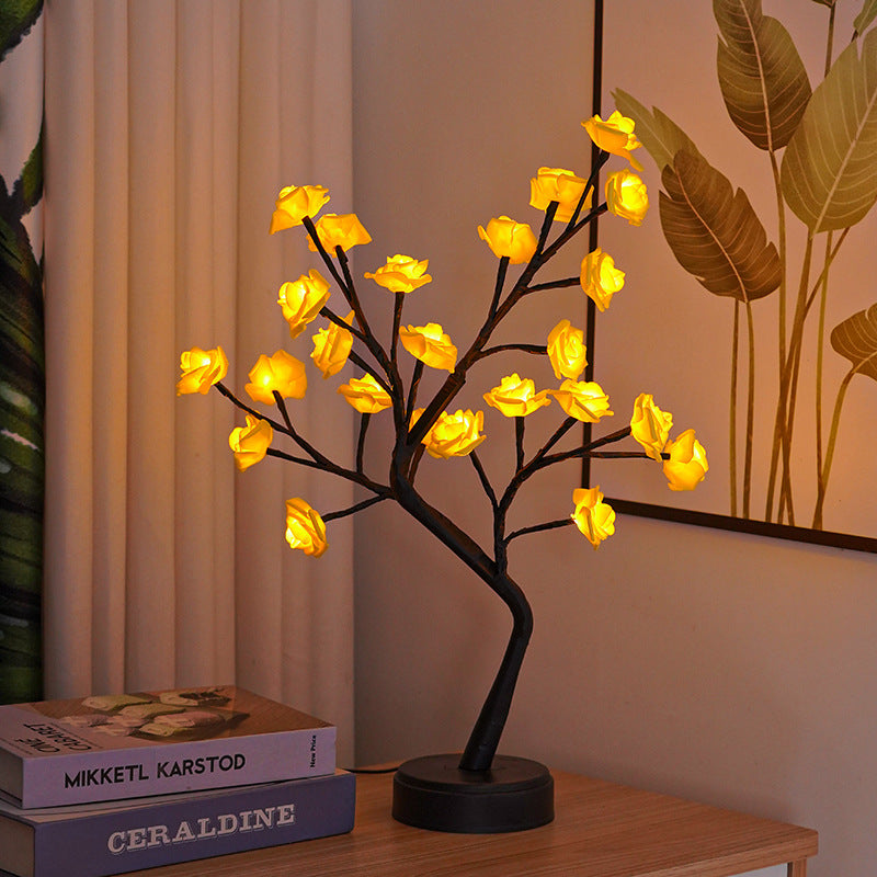 Rose Flower Tree Table Lamp