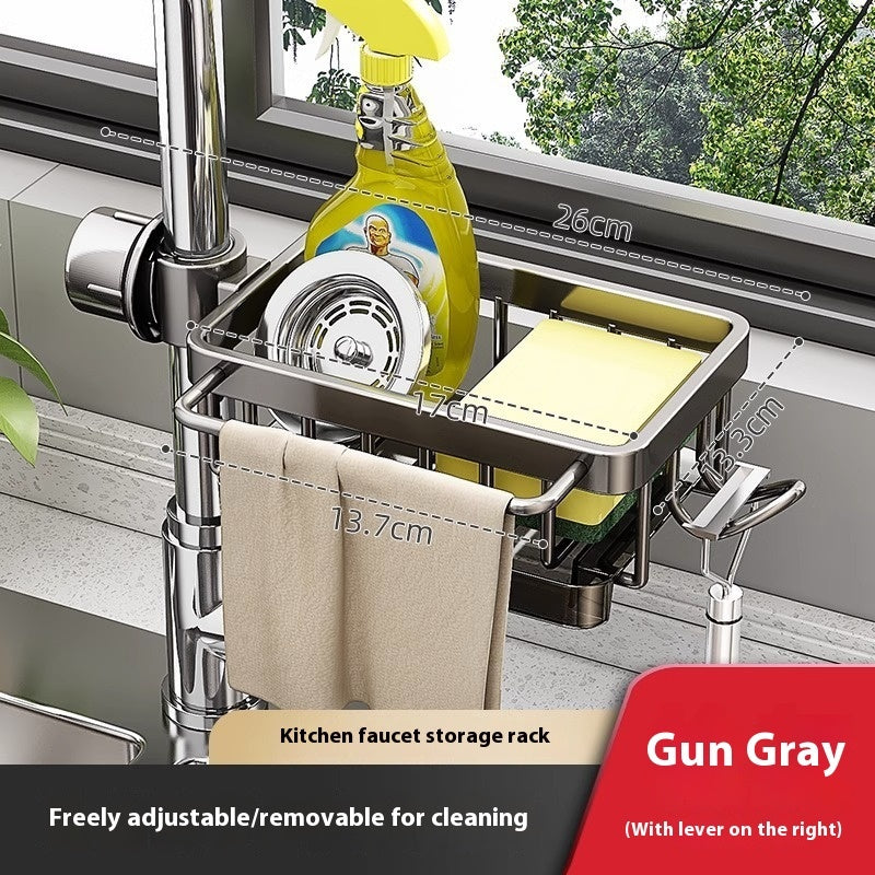 Aluminum Sink Faucet Storage Rack