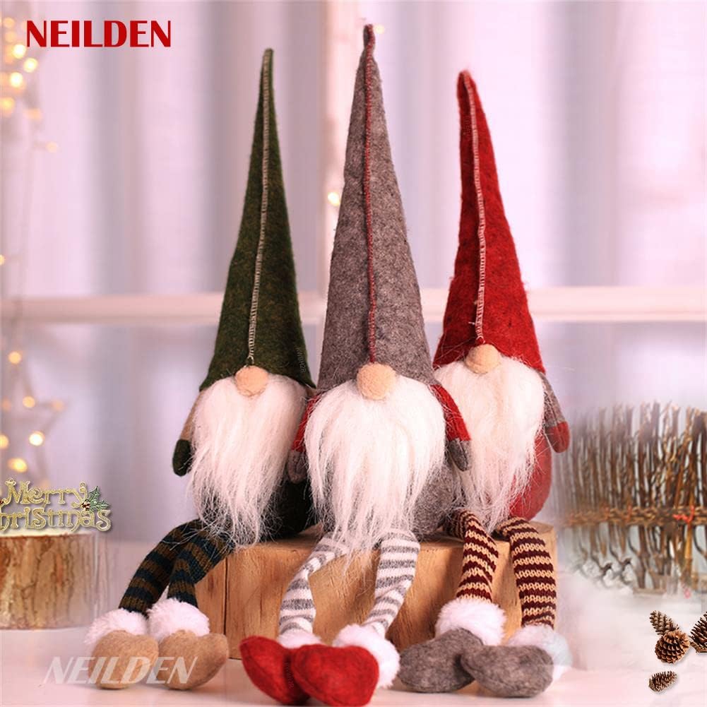 3pcs New Christmas Decoration Long Legs Rudolph Doll Christmas Children Gift Hotel mall Window Decoration
