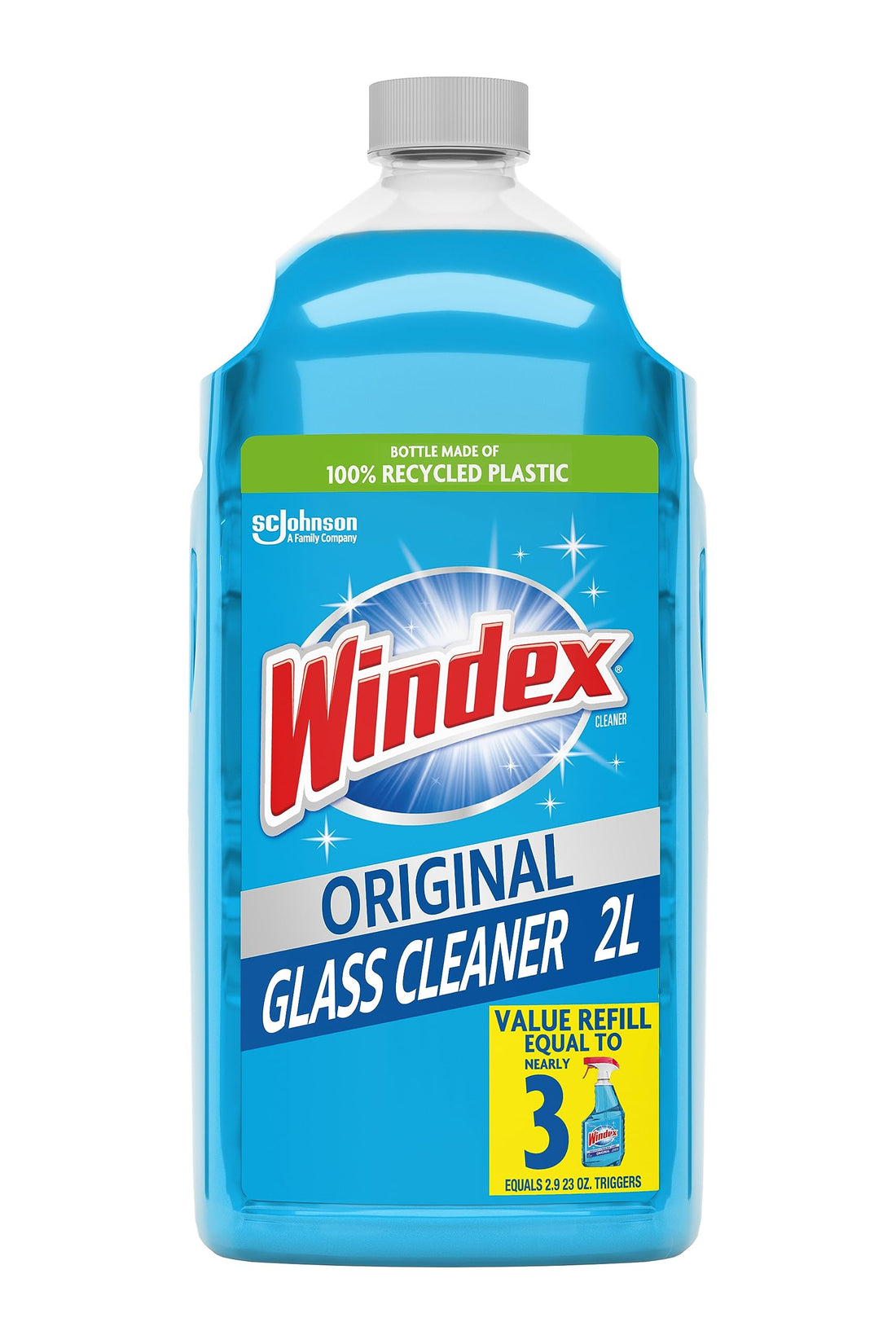 Windex Glass and Window Cleaner Spray Bottle, Packaging Designed to Prevent Leakage and Breaking, Surface Cleaning Spray, Original Blue Scent, 23 Fl Oz