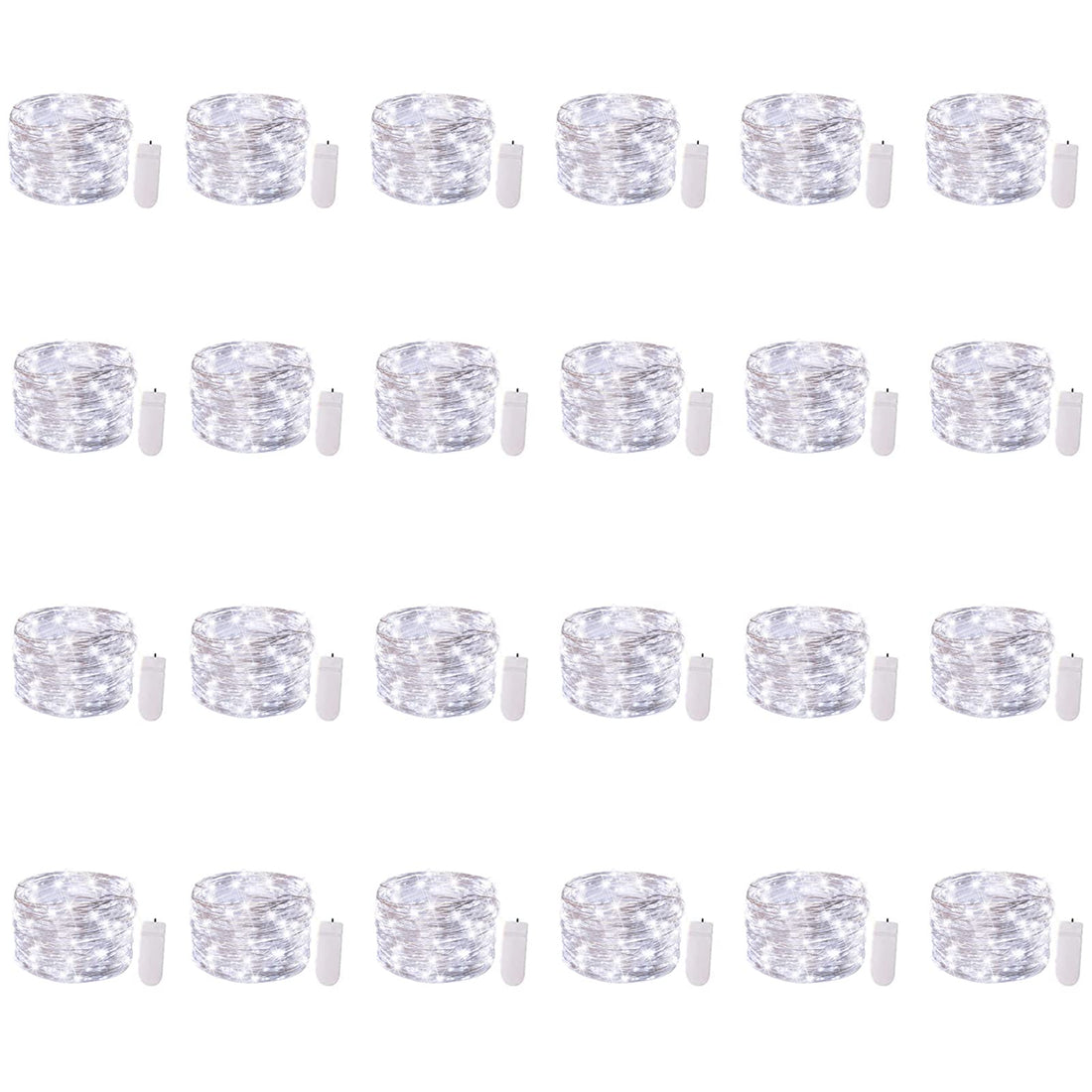 Brightown 12 Pack LED Fairy Lights Battery Operated String Lights - 7ft 20LED Waterproof Silver Wire Firefly Starry Moon Lights for DIY Crafts Wedding Table Centerpieces Party Bedroom Christmas