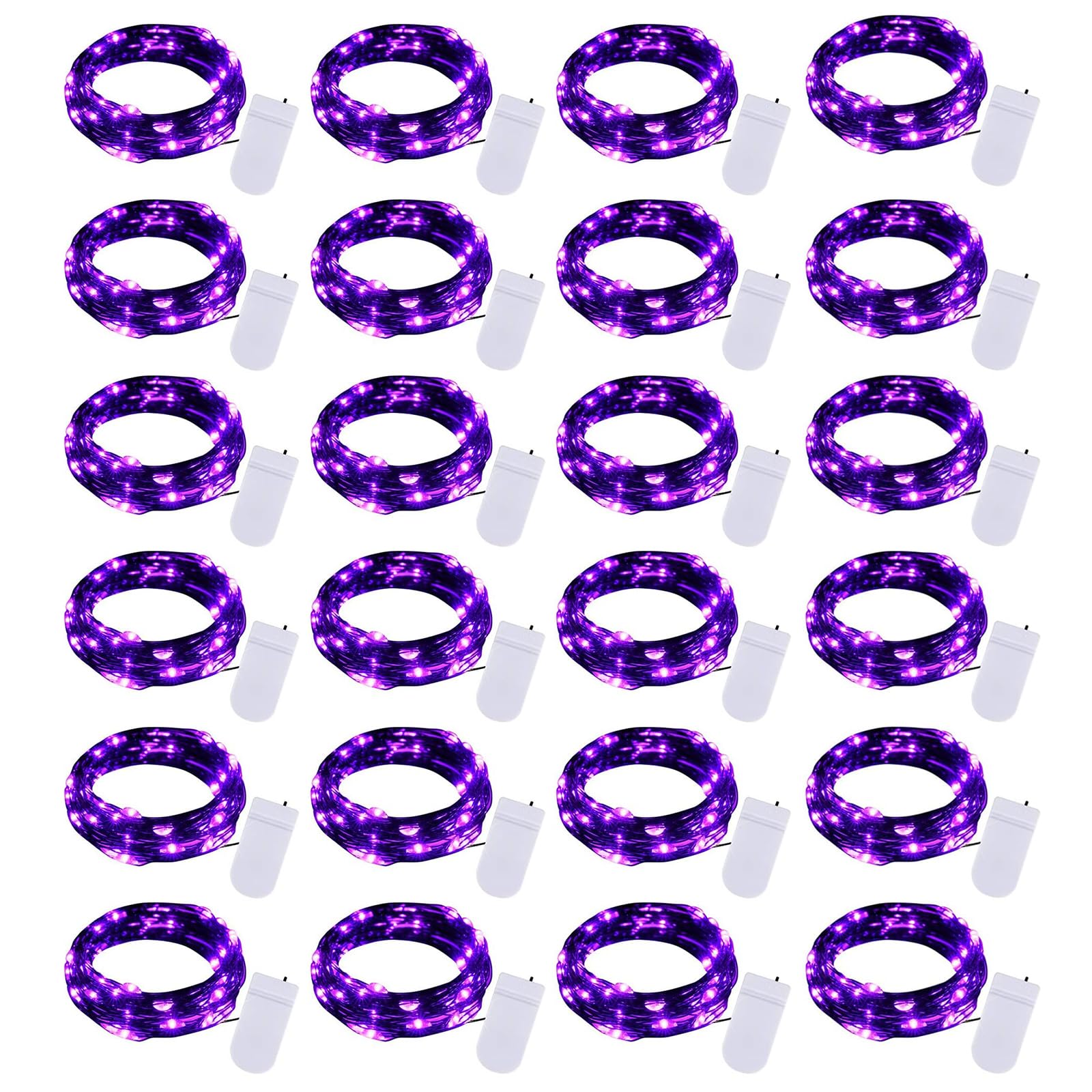 Brightown 12 Pack LED Fairy Lights Battery Operated String Lights - 7ft 20LED Waterproof Silver Wire Firefly Starry Moon Lights for DIY Crafts Wedding Table Centerpieces Party Bedroom Christmas