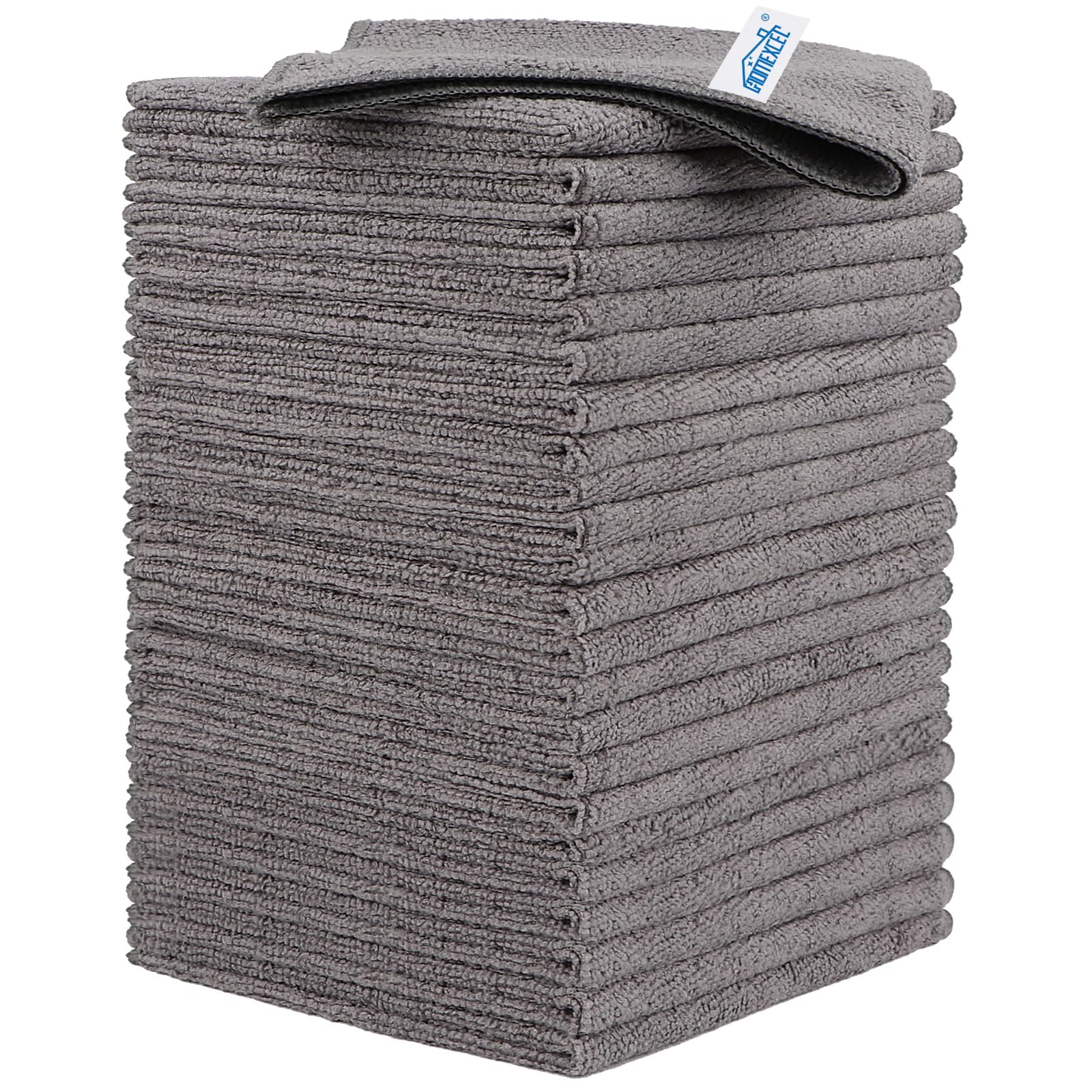 HOMEXCEL Microfiber Cleaning Cloth,12 Pack Cleaning Rags, Cleaning Towels with 4 Color Assorted, 11.5"X11.5"(Green/Blue/Yellow/Pink)