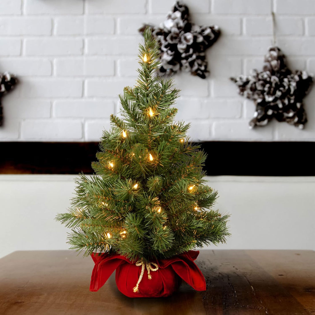 National Tree Company 24 in Pre-Lit Majestic Fir Mini Artificial Christmas Tree