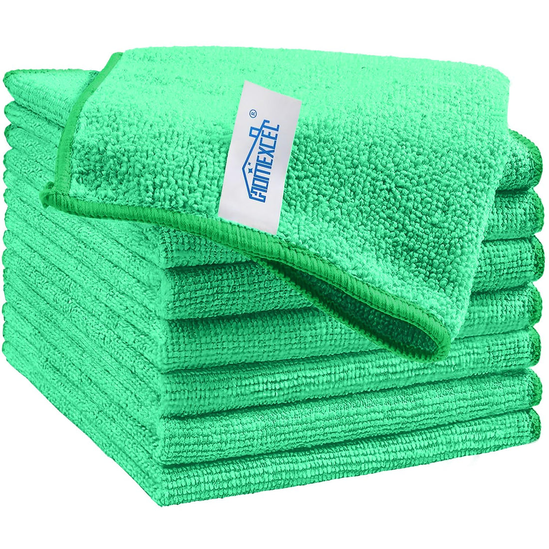 HOMEXCEL Microfiber Cleaning Cloth,12 Pack Cleaning Rags, Cleaning Towels with 4 Color Assorted, 11.5"X11.5"(Green/Blue/Yellow/Pink)