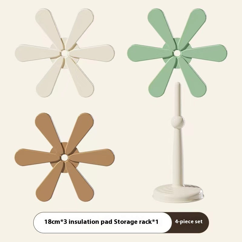 4pcs Silicone Mat Dishes Insulation Pad Tree Shape